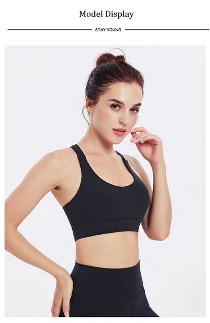 Biustonosz sportowy Crop Top Push Up z wycięciem na plecach - Fitness, bieganie, joga - Damski - Wianko - 6