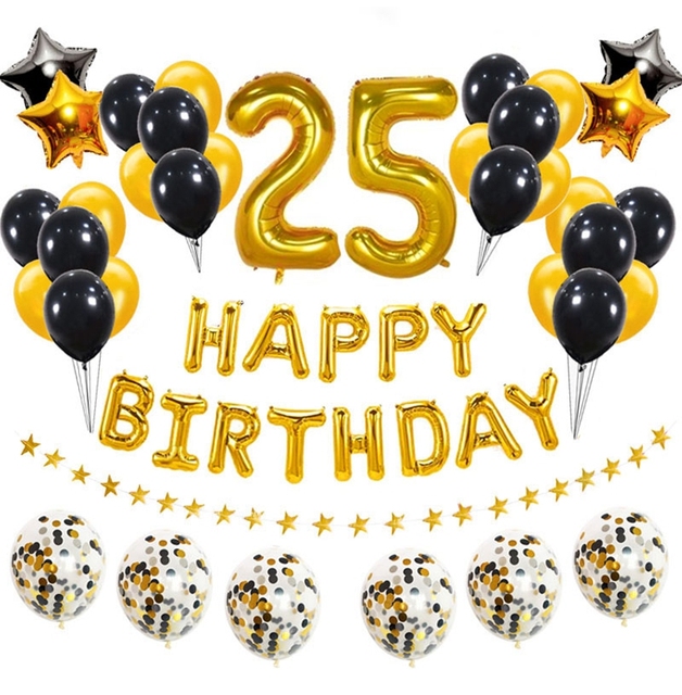 Złote czarne balony z liczbami na przyjęcie urodzinowe - 16, 18, 21, 25, 30, 40, 50, 60 lat - mężczyzna, kobieta - Wianko - 6