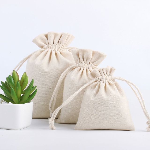 Lniane torby wielokrotnego użytku do przechowywania żywności, przekąsek, bielizny - worek na kukurydzę i fasolę - Wianko - 1