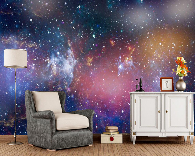 Niestandardowe tapety dziecięce - mgławica, gwiazdy i galaktyczne malowidła na tle pokoju lub salonu - Wianko - 2