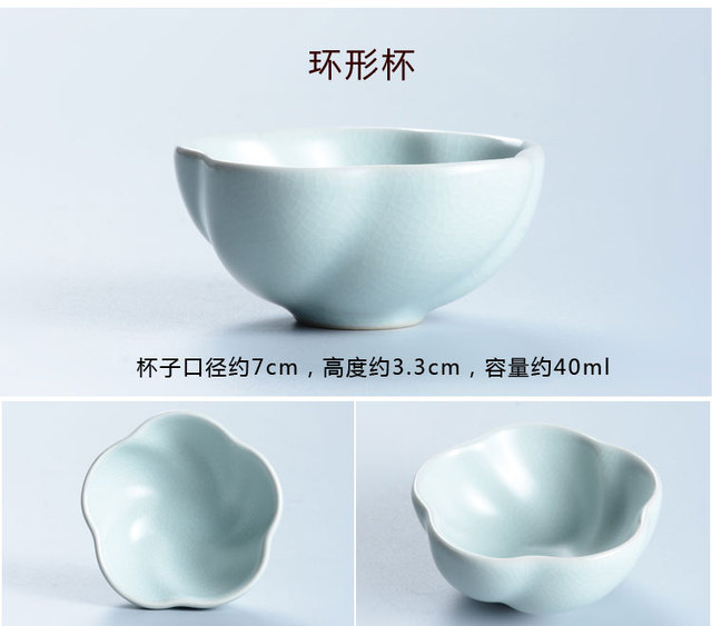 Ręcznie wykonane chińskie naczynie na herbatę z ceramiki - Kubek Kung Fu Pu'er z małymi ustami i porcelanowym daniem - Wianko - 13