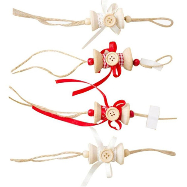 Wisiorki Boże Narodzenie drewniane DIY - choinka, przyciski, łuki - dekoracje świąteczne dla dzieci - Wianko - 4