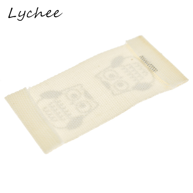 Lychee 10szt. Metki odzieżowe tkane sowy - maszyna do szycia, pranie tkaniny, dekoracja, markery bawełniane - Wianko - 4