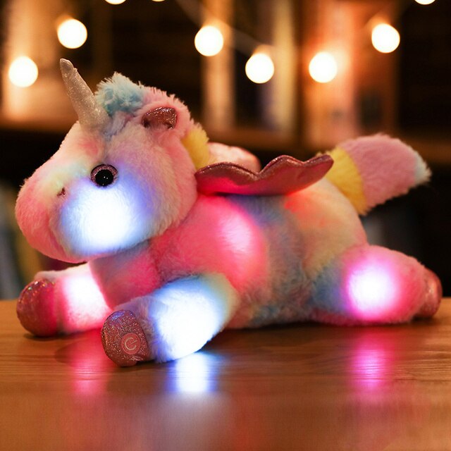 Pluszowy jednorożec LED 38cm - kreatywne światło, nadziewane, świecące, dla dzieci, świąteczne, urodzinowe - Wianko - 7