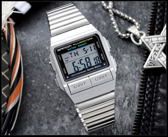 Wodoodporny zegarek męski LED cyfrowy z budzikiem, marka luksusowa - Wianko - 12