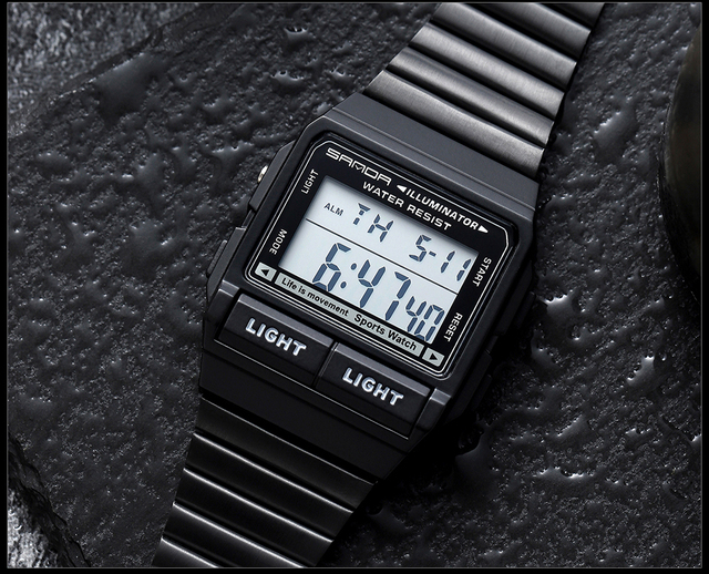 Wodoodporny zegarek męski LED cyfrowy z budzikiem, marka luksusowa - Wianko - 13