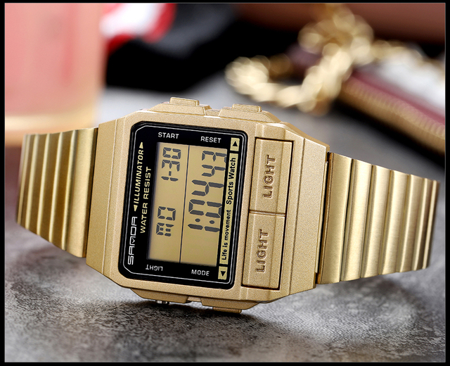 Wodoodporny zegarek męski LED cyfrowy z budzikiem, marka luksusowa - Wianko - 11