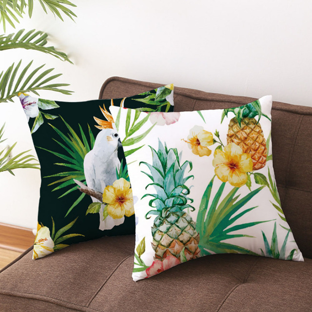 Poszewka rzuć 45*45cm w stylu 2021 Nordic Tropical Plant - Dekoracja domowa do salonu i biura - Wianko - 3