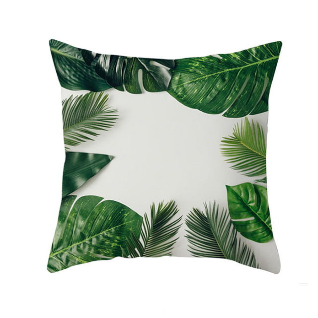 Poszewka rzuć 45*45cm w stylu 2021 Nordic Tropical Plant - Dekoracja domowa do salonu i biura - Wianko - 1