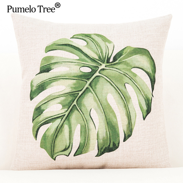 Poszewka na poduszkę z 3D nadrukiem zielonego liścia palmowego - ozdoba sypialni i sofy - Wianko - 2