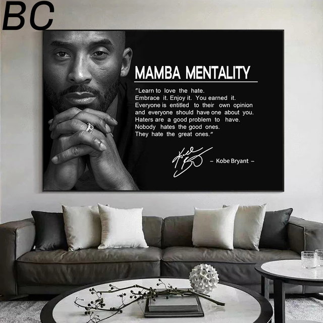 Kobe Bryant - słynna gwiazda koszykówki - plakat MBA sala pamięci - dekoracyjne czarno-białe płótno - Wianko - 3