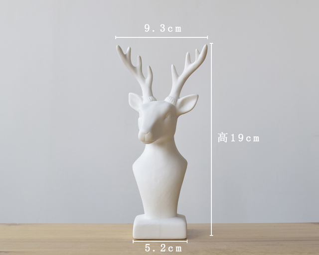 Nordycka biała ceramiczna głowa jelenia - dekoracje do domu - Wianko - 27