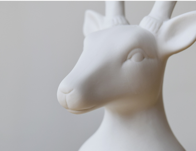 Nordycka biała ceramiczna głowa jelenia - dekoracje do domu - Wianko - 32