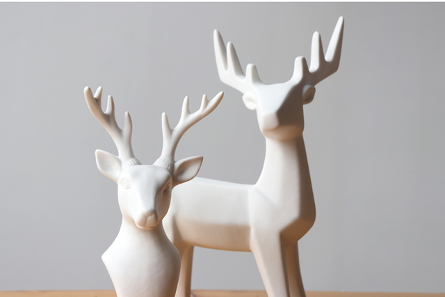 Nordycka biała ceramiczna głowa jelenia - dekoracje do domu - Wianko - 20