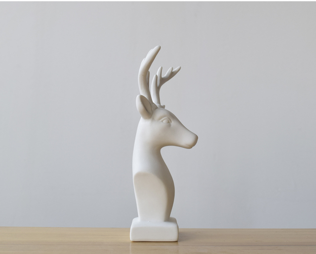 Nordycka biała ceramiczna głowa jelenia - dekoracje do domu - Wianko - 17