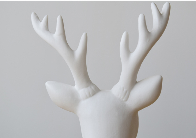 Nordycka biała ceramiczna głowa jelenia - dekoracje do domu - Wianko - 30