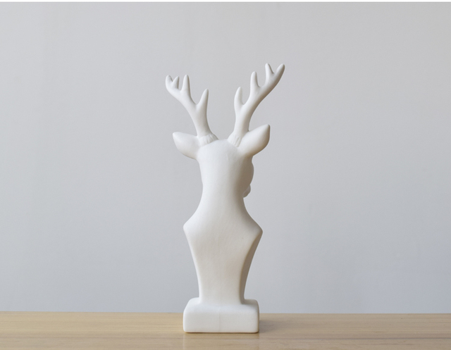 Nordycka biała ceramiczna głowa jelenia - dekoracje do domu - Wianko - 29