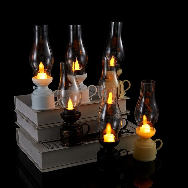 Świecznik w stylu retro z kreatywną żywiczną lampą naftową - rekwizyt rękodzieło z wykwintną szafką pulpitu z tworzywa sztucznego do dekoracji - Wianko - 1