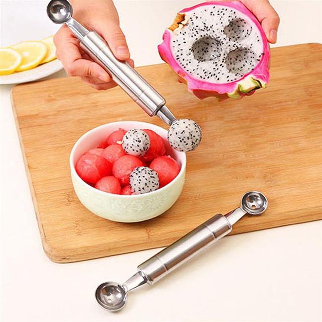 Zestaw 2 sztuk narzędzi do rzeźbienia melonów - nóż Dig Dig Ball i pucharek do lodów DIY Assorted zimne owoce Baller - Wianko - 8