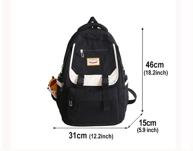 Wysokiej jakości plecak dla kobiet i dziewcząt Preppy o dużej pojemności, modny plecak na laptopa i torba podróżna Unisex - Wianko - 3