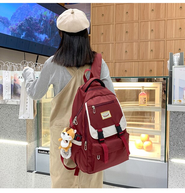 Wysokiej jakości plecak dla kobiet i dziewcząt Preppy o dużej pojemności, modny plecak na laptopa i torba podróżna Unisex - Wianko - 13