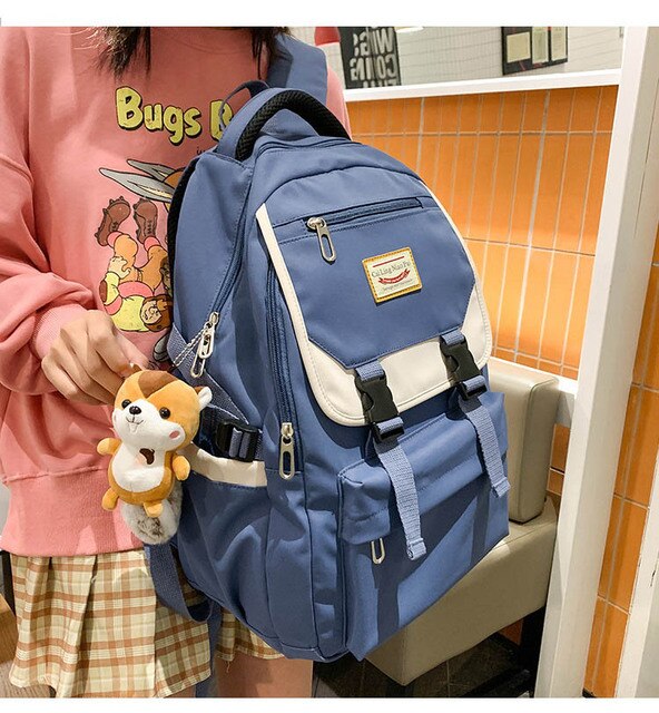 Wysokiej jakości plecak dla kobiet i dziewcząt Preppy o dużej pojemności, modny plecak na laptopa i torba podróżna Unisex - Wianko - 1