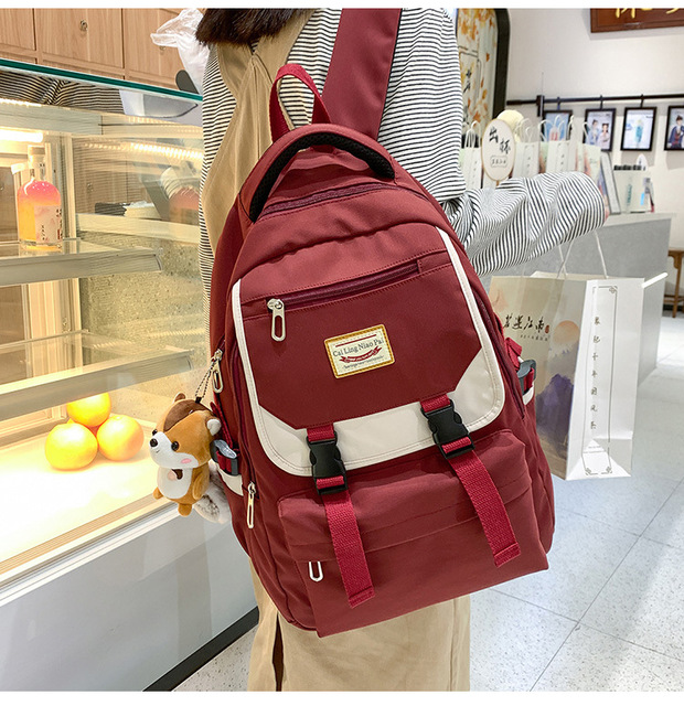 Wysokiej jakości plecak dla kobiet i dziewcząt Preppy o dużej pojemności, modny plecak na laptopa i torba podróżna Unisex - Wianko - 12