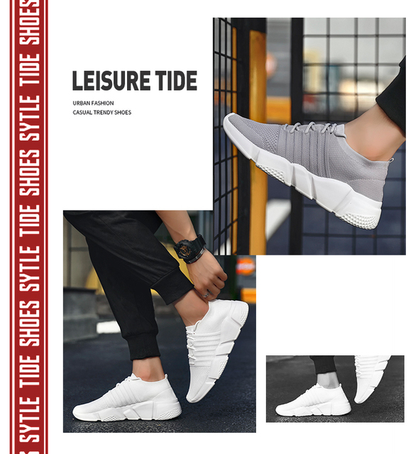 Męskie buty do tenisa na zewnątrz z oddychającym materiałem siatki, fitness i skarpety, rozmiar 39-48 - Wianko - 3