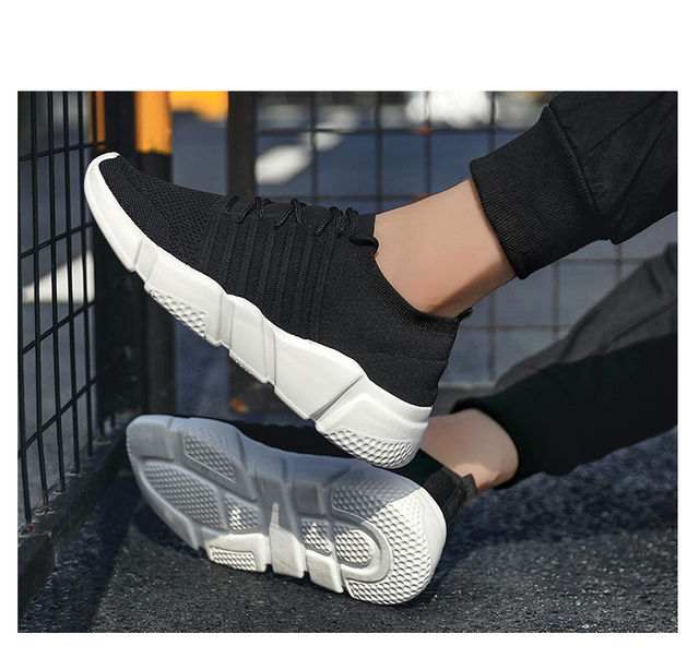 Męskie buty do tenisa na zewnątrz z oddychającym materiałem siatki, fitness i skarpety, rozmiar 39-48 - Wianko - 20