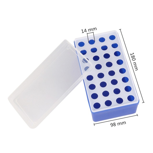 Stojak laboratoryjny na 32 plastikowe próbówki o pojemności 5ml z przezroczystym pokrowcem - Wianko - 12