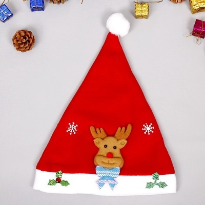 Czapka Bożonarodzeniowa ze Świętym Mikołajem i łosiem - kapelusz dla dzieci i dorosłych - Wianko - 2