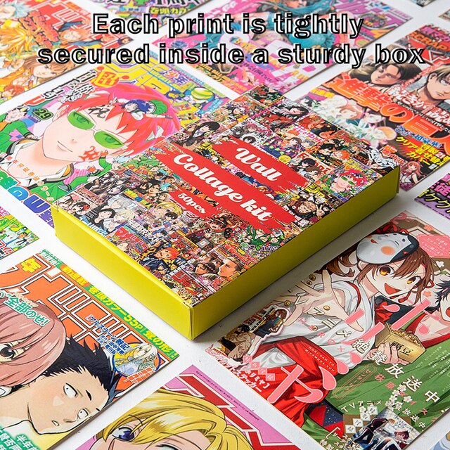 50 sztuk naklejek Anime Magazine - estetyczny kolaż ścienny Manga, jasne kolory, dekoracja do sypialni dla młodych dorosłych - Wianko - 7