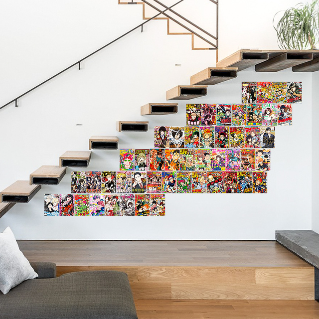 50 sztuk naklejek Anime Magazine - estetyczny kolaż ścienny Manga, jasne kolory, dekoracja do sypialni dla młodych dorosłych - Wianko - 3