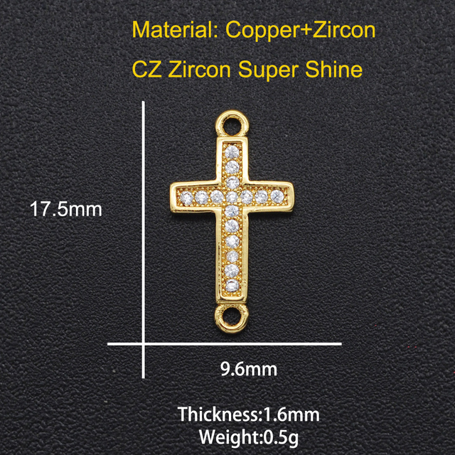 Cyrkonia DIY 18x10mm - złącze krzyża, biżuteria hurtowniowa - Wianko - 4