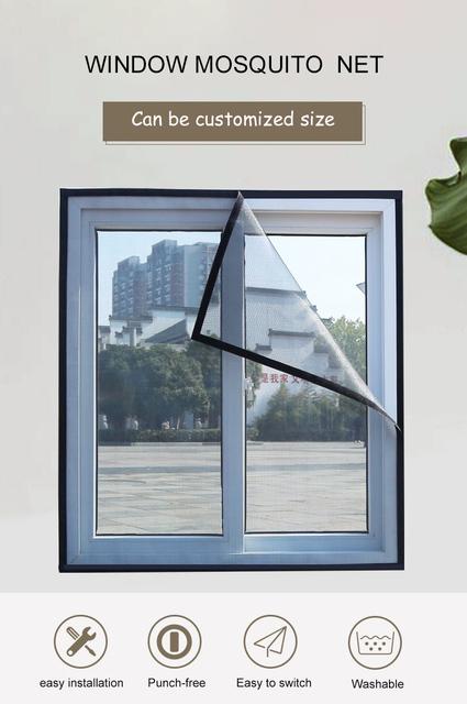 Okno z moskitierą nano DIY do montażu na oknie - ochrona przed komarami i muchami - Wianko - 15