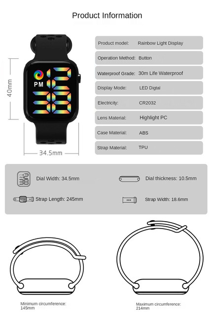 Zegarek męski cyfrowy LED z gumowym paskiem w stylu sportowym - Wianko - 13