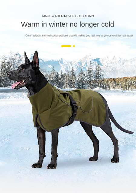 Płaszcz zimowy dla psa - średni, duży, bawełniany, wodoodporny, odblaskowy - Wianko - 4