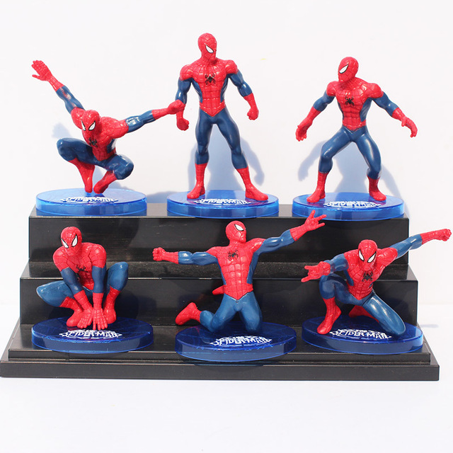 Figurki Anime Spiderman - Zestaw 7 sztuk do dekoracji ciast, 7-11cm, PVC, Marvel Spiderman - świetne prezenty dla dzieci - Wianko - 4