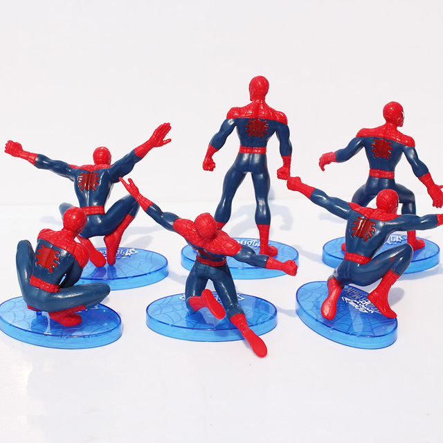 Figurki Anime Spiderman - Zestaw 7 sztuk do dekoracji ciast, 7-11cm, PVC, Marvel Spiderman - świetne prezenty dla dzieci - Wianko - 3