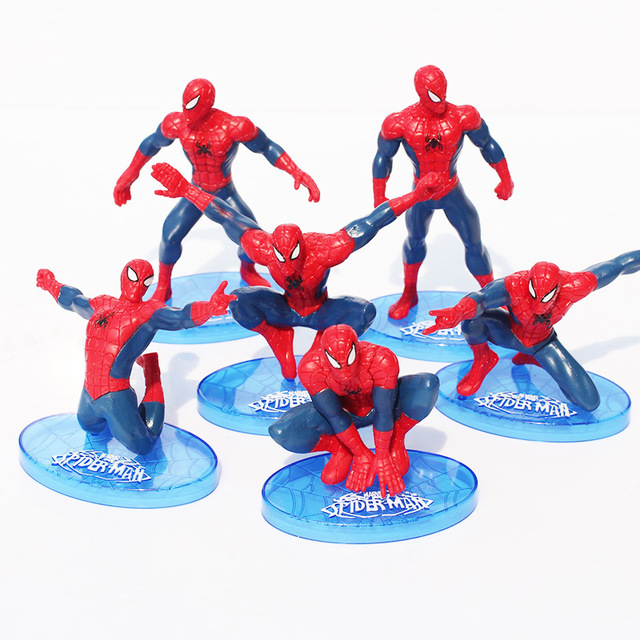 Figurki Anime Spiderman - Zestaw 7 sztuk do dekoracji ciast, 7-11cm, PVC, Marvel Spiderman - świetne prezenty dla dzieci - Wianko - 1