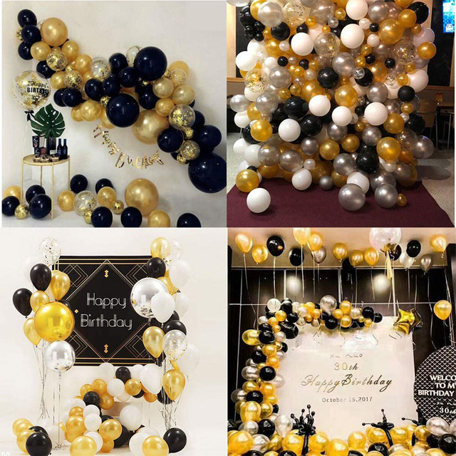 Zestaw 51 czarnych złotych balonów dekoracyjnych na imprezę urodzinową z okazji 50. rocznicy - Wianko - 5