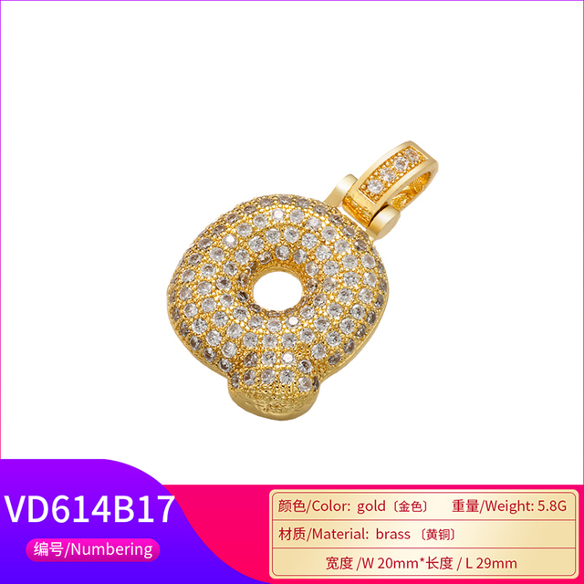 Naszyjnik Delikatny i gruby wisiorek z literą złotą VD614 - ZHUKOU 20x29mm, handmade, biżuteria dla kobiet - Wianko - 66