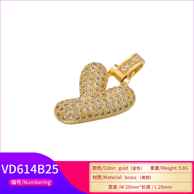 Naszyjnik Delikatny i gruby wisiorek z literą złotą VD614 - ZHUKOU 20x29mm, handmade, biżuteria dla kobiet - Wianko - 74