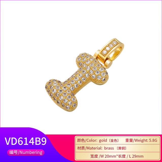 Naszyjnik Delikatny i gruby wisiorek z literą złotą VD614 - ZHUKOU 20x29mm, handmade, biżuteria dla kobiet - Wianko - 58