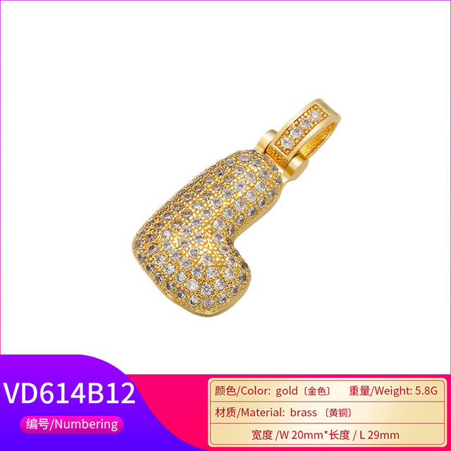 Naszyjnik Delikatny i gruby wisiorek z literą złotą VD614 - ZHUKOU 20x29mm, handmade, biżuteria dla kobiet - Wianko - 61