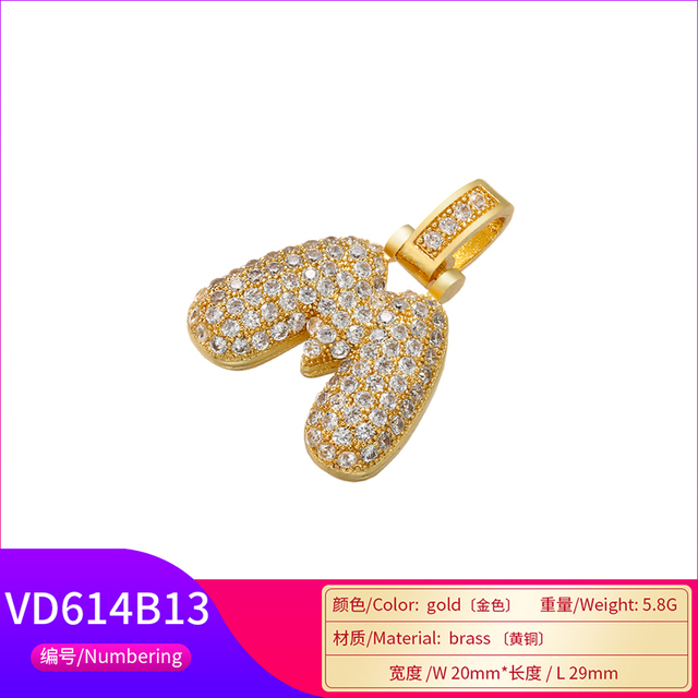 Naszyjnik Delikatny i gruby wisiorek z literą złotą VD614 - ZHUKOU 20x29mm, handmade, biżuteria dla kobiet - Wianko - 62