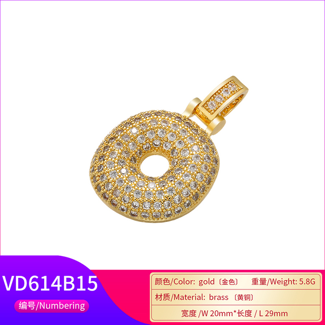 Naszyjnik Delikatny i gruby wisiorek z literą złotą VD614 - ZHUKOU 20x29mm, handmade, biżuteria dla kobiet - Wianko - 64