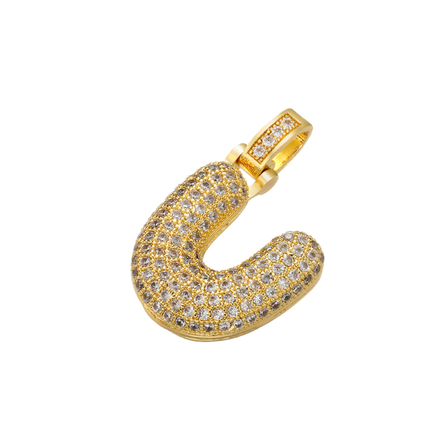 Naszyjnik Delikatny i gruby wisiorek z literą złotą VD614 - ZHUKOU 20x29mm, handmade, biżuteria dla kobiet - Wianko - 44