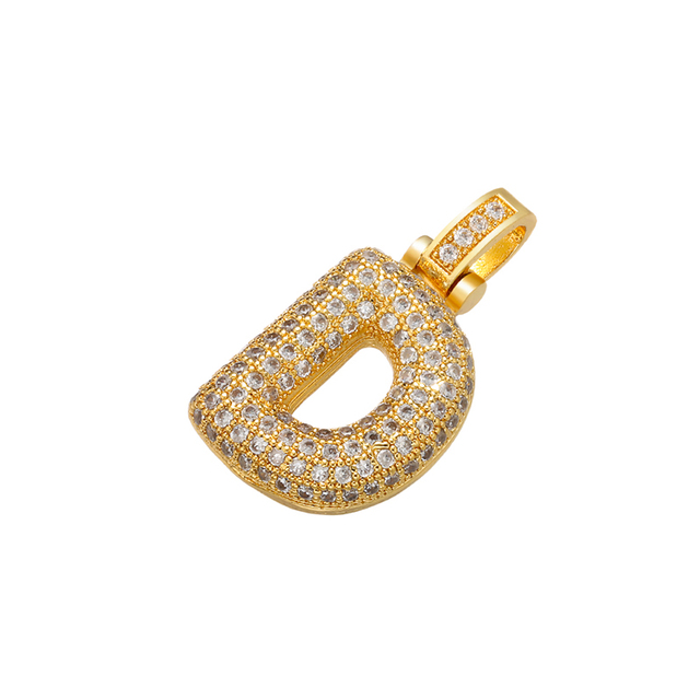Naszyjnik Delikatny i gruby wisiorek z literą złotą VD614 - ZHUKOU 20x29mm, handmade, biżuteria dla kobiet - Wianko - 27