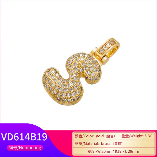 Naszyjnik Delikatny i gruby wisiorek z literą złotą VD614 - ZHUKOU 20x29mm, handmade, biżuteria dla kobiet - Wianko - 68